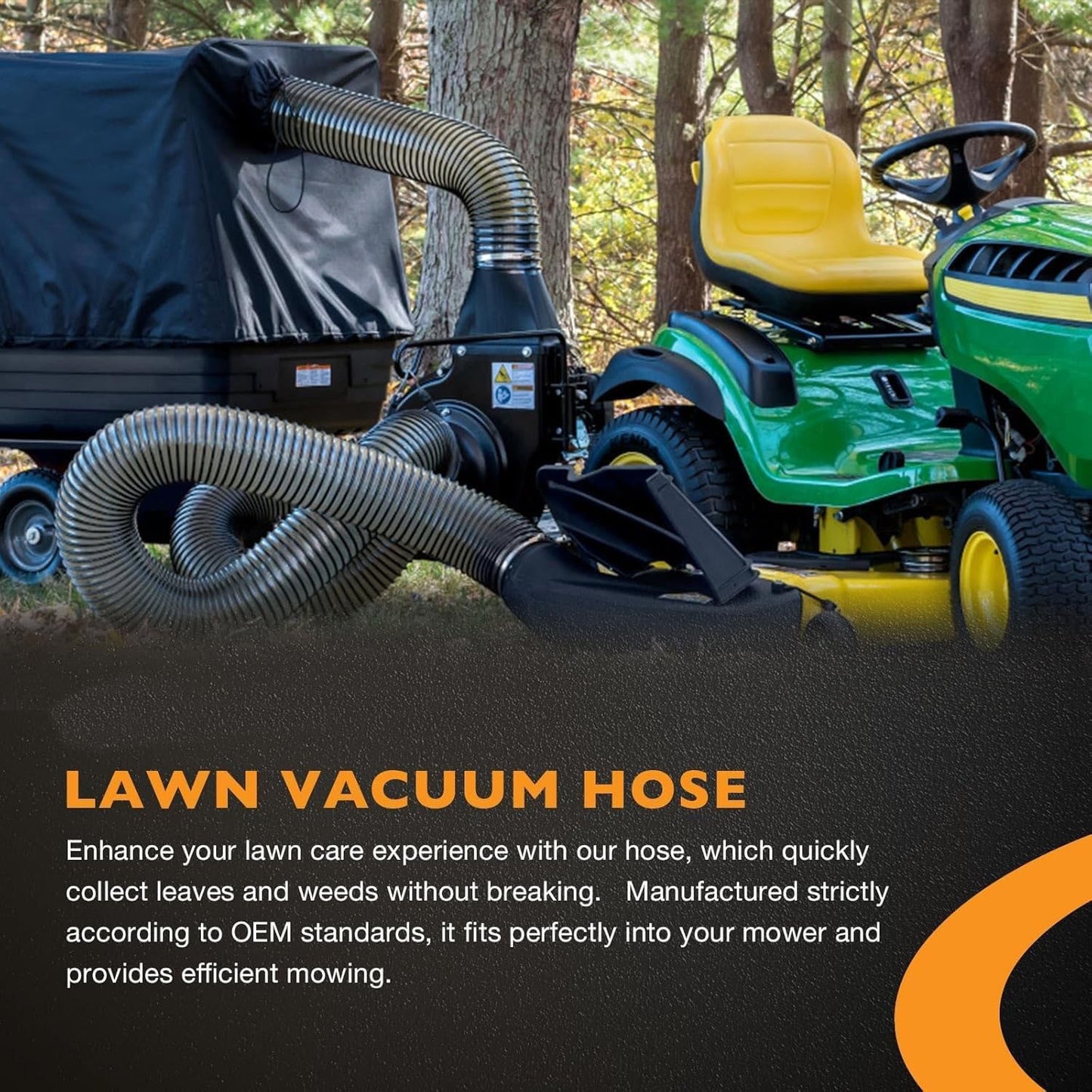 6 Foot of 8" Leaf Vac Vacuum Grass Catcher Flex Hose For DR Agri Fab Trac Vac