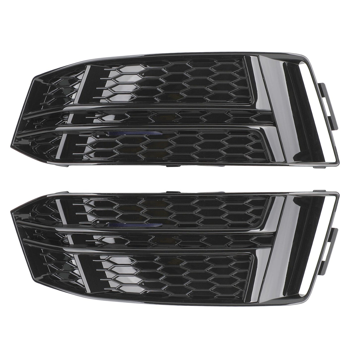 Black Front Fog Light Cover Fit For AUDI A4 B9 S-LINE 2016-2018 Bumper Grille