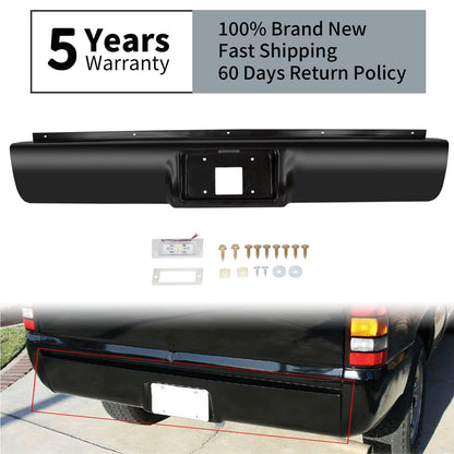 Solid Spare For 1988-1998 Chevy GMC C/K1500 2500 3500 Rear Bumper Roll pan w/ License Plate