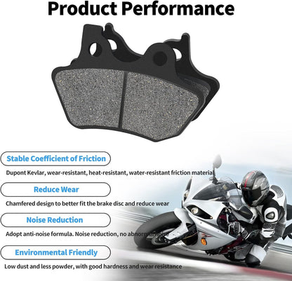 Front & Rear High Performance Brake Pads For Harley Davidson 2 sets 44082-00E