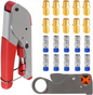 Coaxial Compression Tool Kit Crimper Wire Stripper TV Coax Cable CCTV Repair New