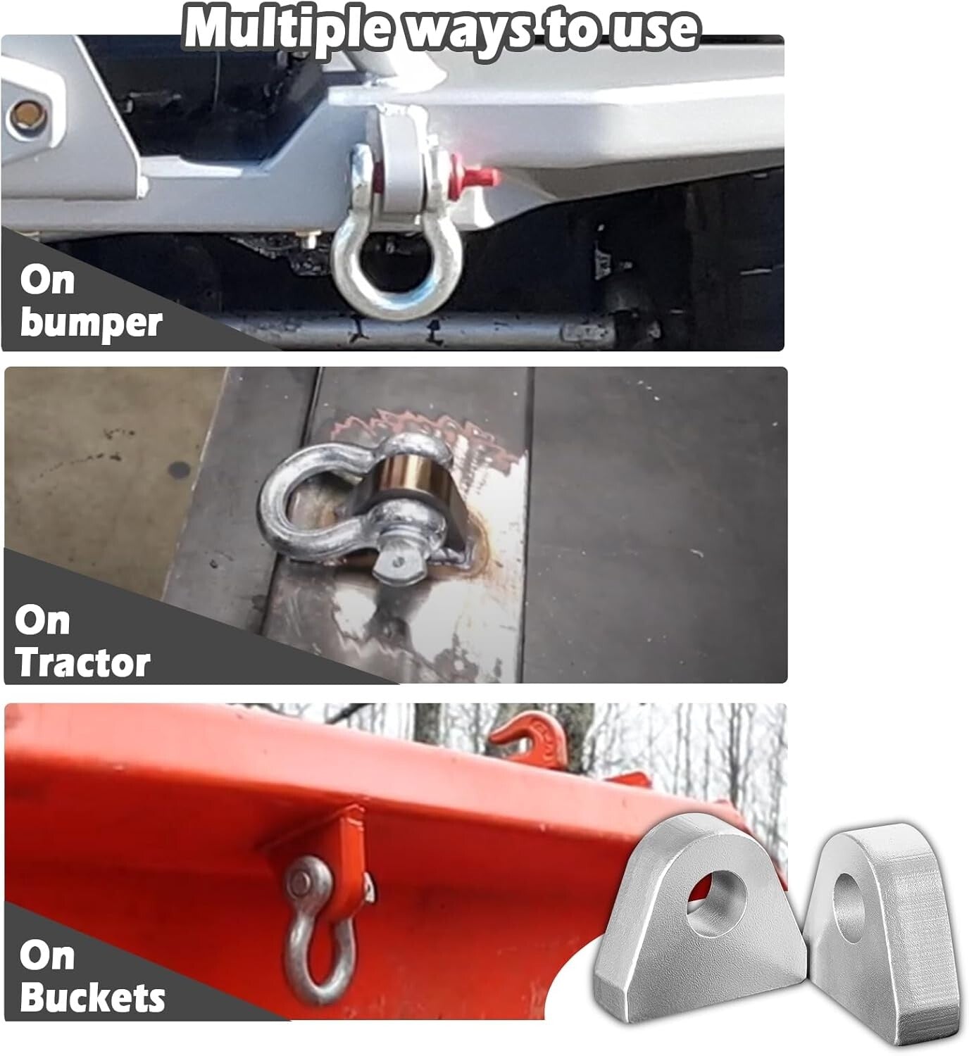 Weld On Shackle Clevis Mount for Most Vehicles Bumper Towing, 2-Pack