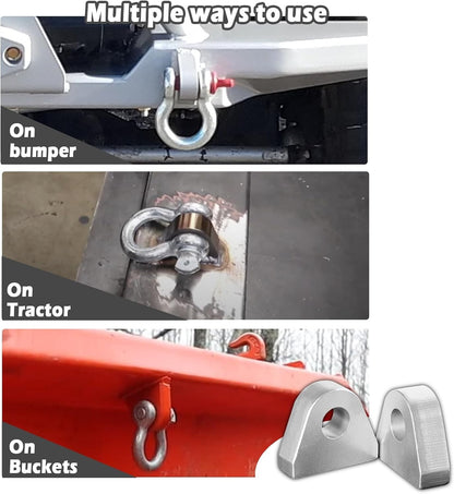 Weld On Shackle Clevis Mount for Most Vehicles Bumper Towing, 2-Pack