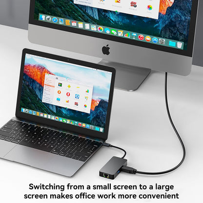 6 in 1 TYPE-C to RJ45 Gigabit USB 3.2 HDMI PD100W Interface Hub for MacBook iPad