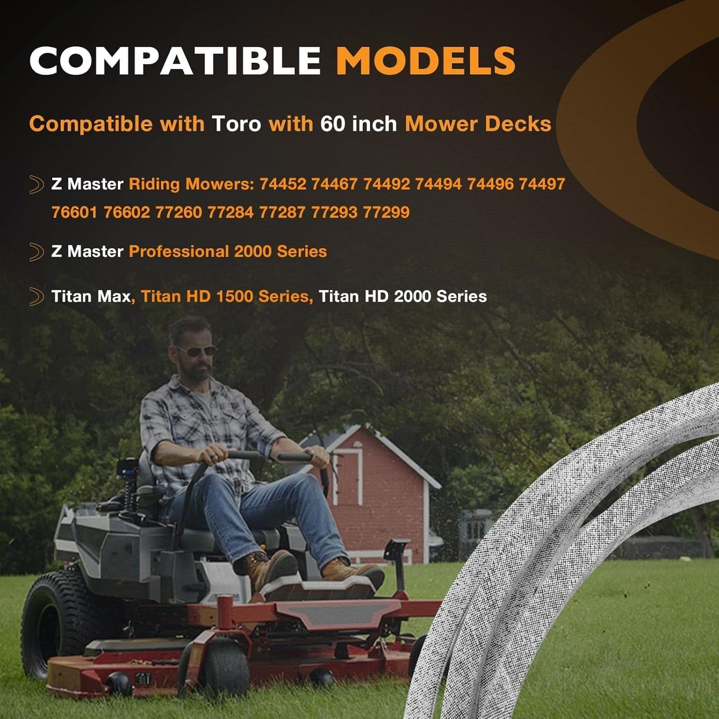 189" x 5/8" Deck Belt For Toro 60" Cut Titan HD 1500 2000 Max Z Master 135-1873