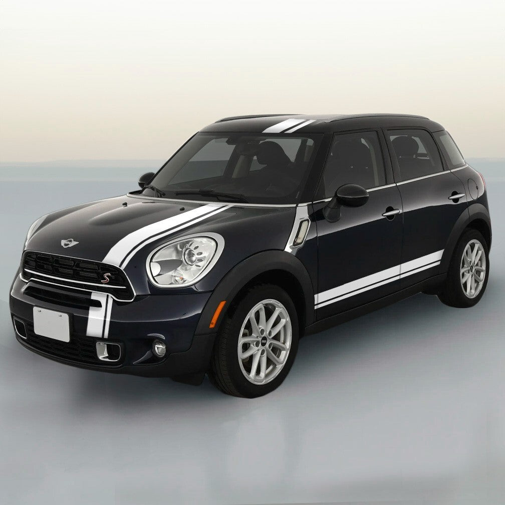 VINYL HOOD, TRUNK, and ROCKER RALLY STRIPES RACING KIT For MINI COOPER