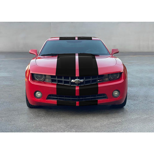 Solid Spare 11" BLACK CARBON FIBER VINYL RALLY STRIPES RACING STRIPE KIT For CHEVY CAMARO