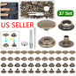 37 Sets Snap Fastener Kit 15MM Press Stud Cap Button Marine Boat Canvas Leather