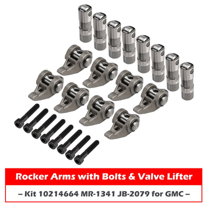 Rocker Arms with Bolts & Valve Lifter Kit 10214664 MR-1341 JB-2079 for GMC