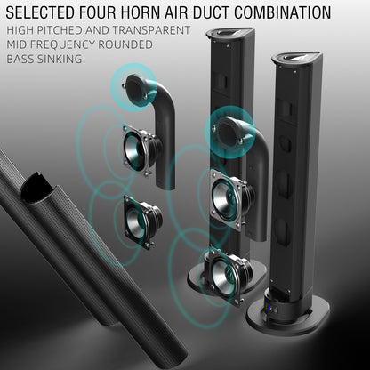 Detachable Surround Sound Bar Wireless Subwoofer 2 Speaker System Home Theater`