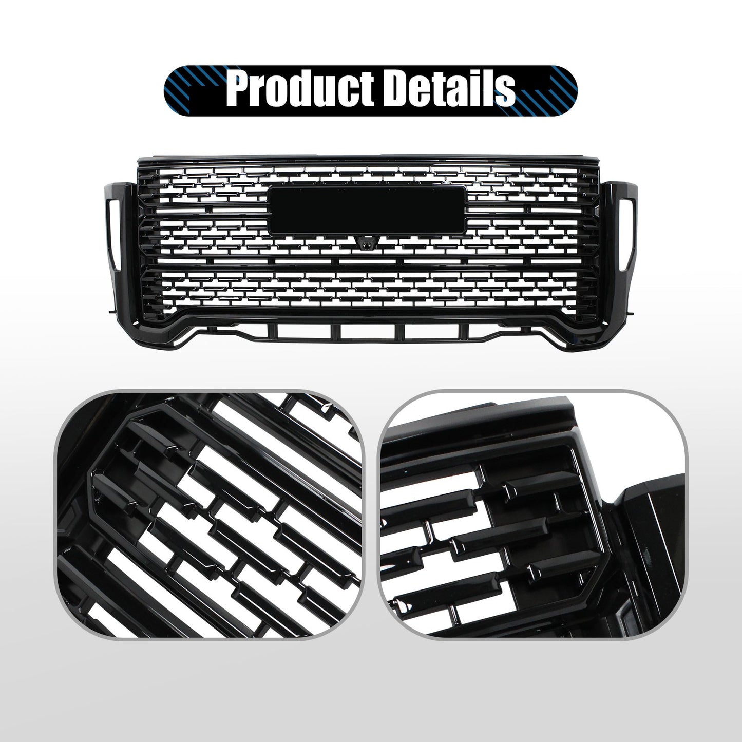 For GMC Sierra 2500 HD 3500 HD 2020-2023 Front Bumper Grille W/Camera Hole