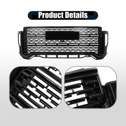 For GMC Sierra 2500 HD 3500 HD 2020-2023 Front Bumper Grille W/Camera Hole