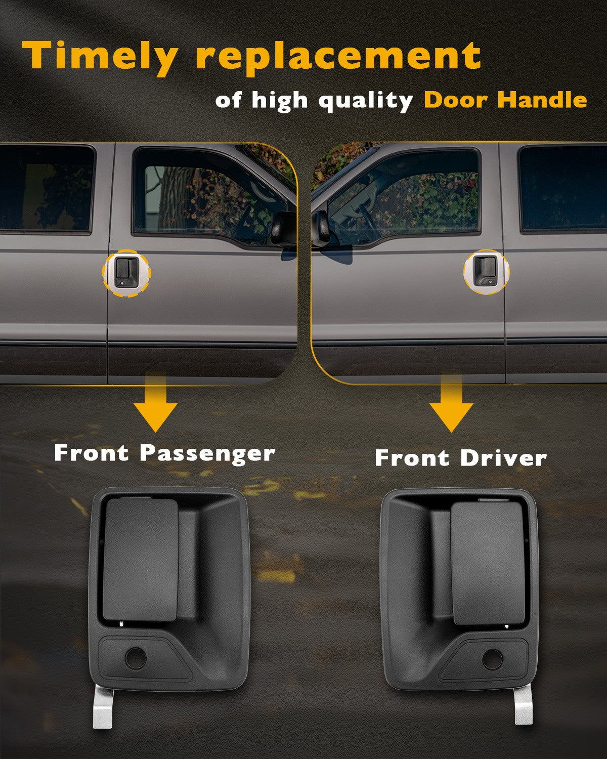 Exterior Door Handle w/ Lock Cylinders & Keys For 99-16 Ford F250 F350 F450 F550