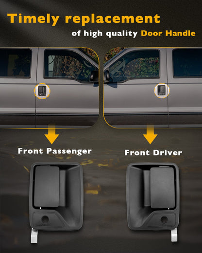 Exterior Door Handle w/ Lock Cylinders & Keys For 99-16 Ford F250 F350 F450 F550