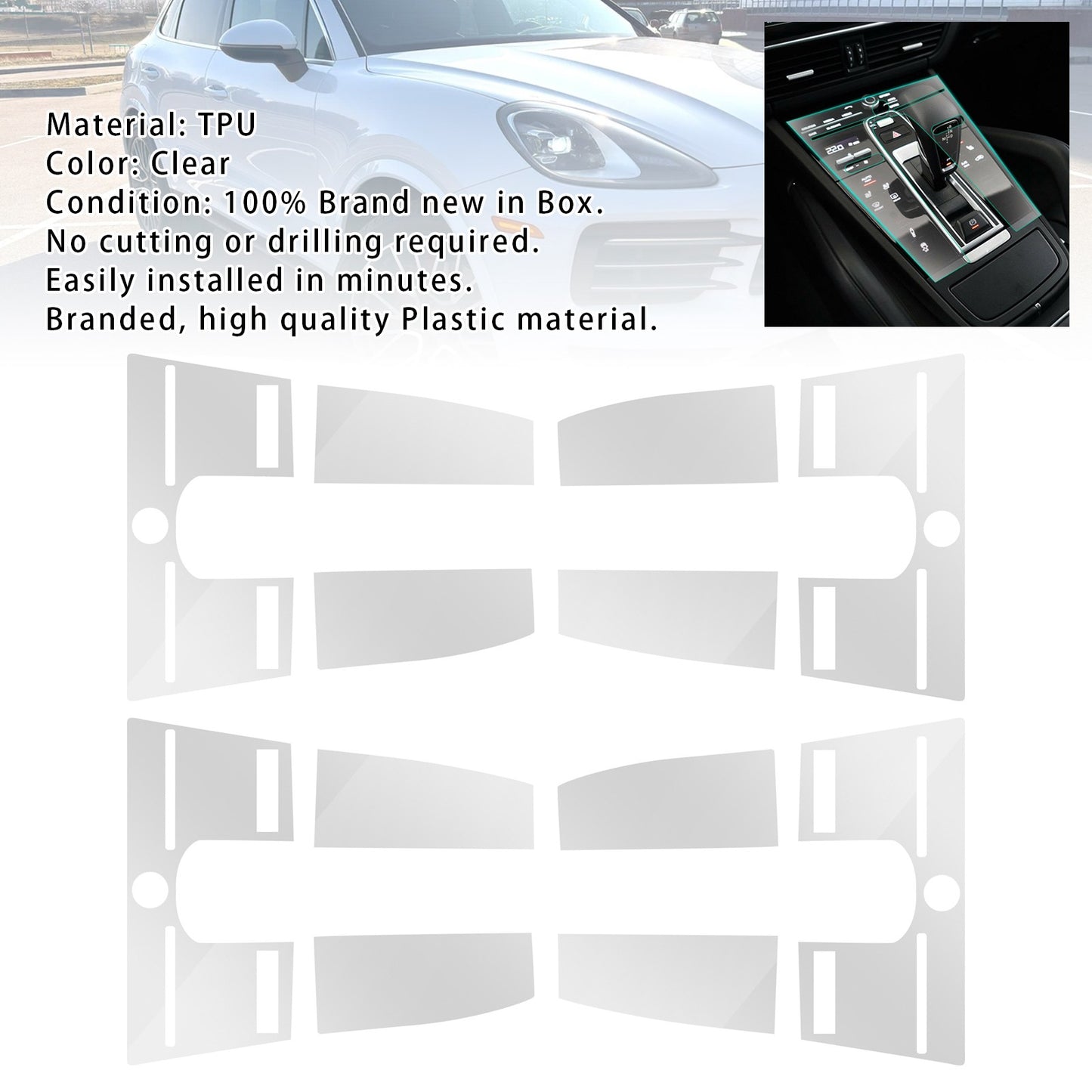 4Pcs Screen Protector Film For Porsche Cayenne 2.9T 3.0T 2018-2020
