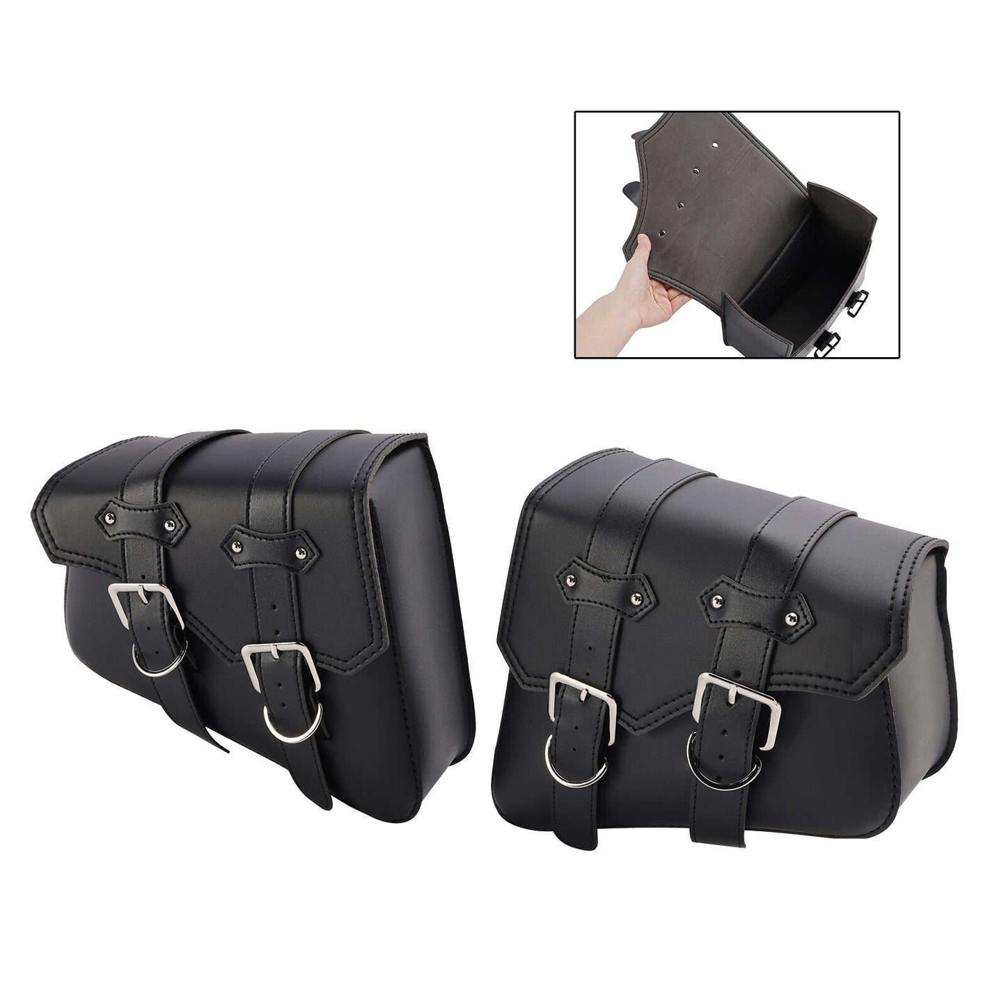 Side Tail Bag Saddlebag Color Matching Luggage Black 21L For Scooter Motorcycle