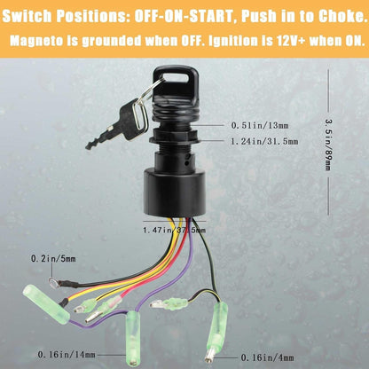 87-17009A5 Boat Motor Ignition Key Switch For Mercury Outboard Motors 3 Pos S7R1