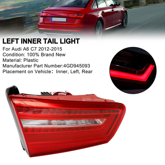 Left Inner Trunk LED Tail Light Lamp For AUDI A6 C7 2012-2015