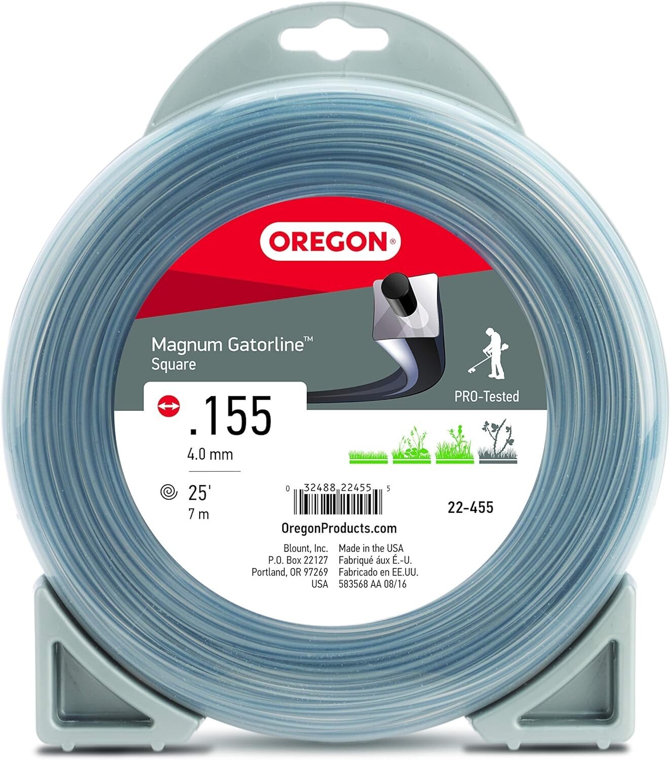Solid Spare Oregon 22-455 Magnum Gatorline Square String Trimmer Line .155" Diameter 25'