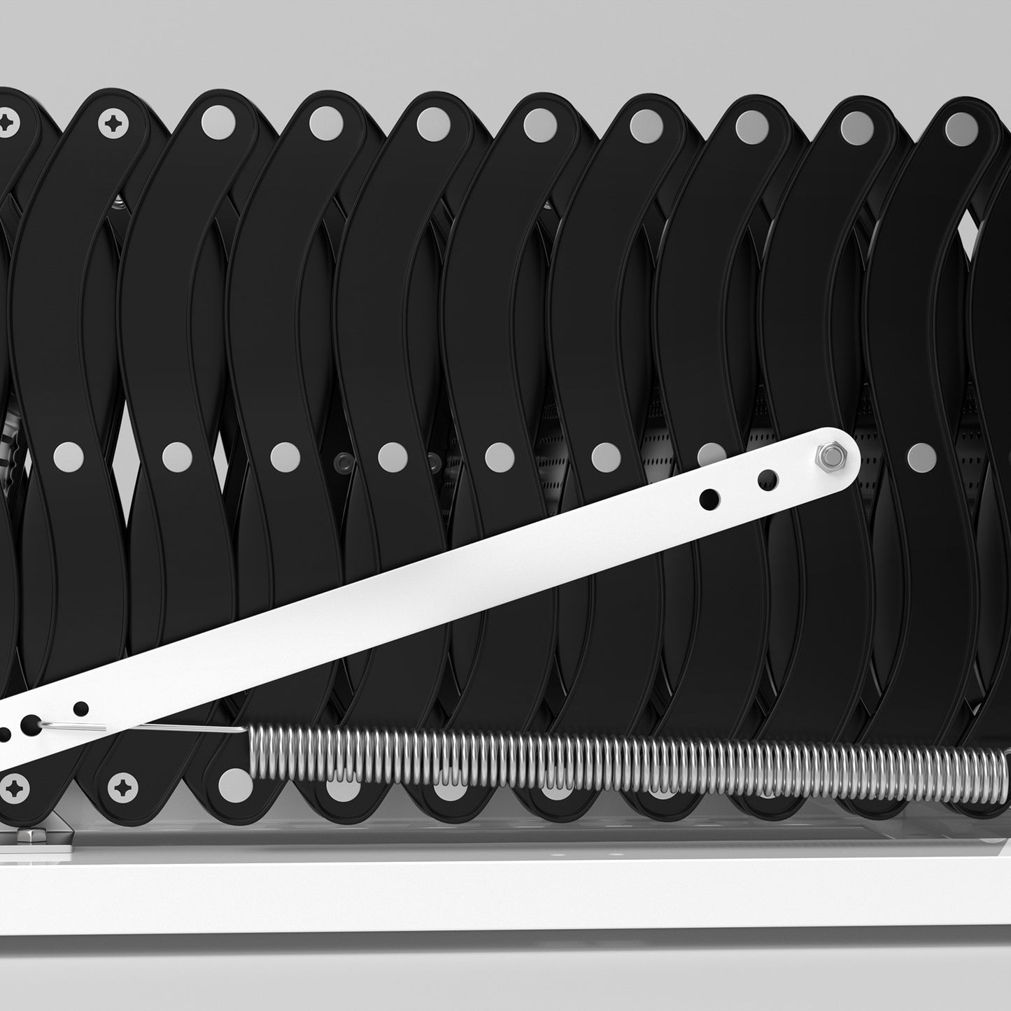 Wall Mounted Folding Ladder Black Loft Attic Stairs Pull down 12 Steps*