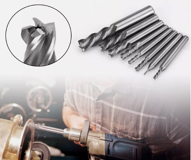8x Solid Mill End Cutter Drill Bit Set 4 Flute HSS Slot Milling Tool 1/16"-1/2"