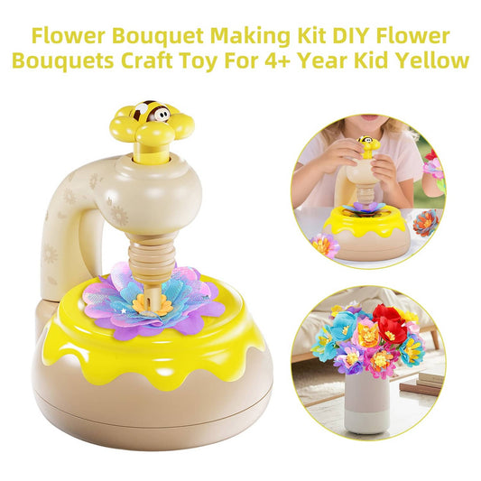 Solid Spare Flower Bouquet Making Kit DIY Flower Bouquets Craft Toy For 4+ Year Kid Yellow