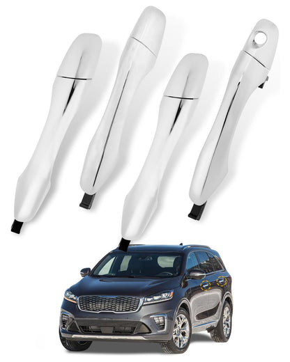 4X Exterior Door Handles Front Rear LH RH w/ End Cap Cover Fit 16-20 Kia Sorento