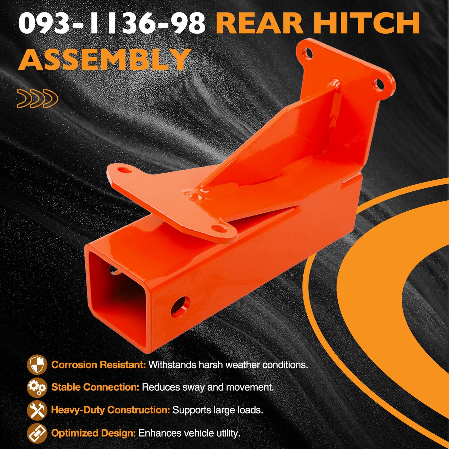 093-1136-98 Red 2" Trailer Hitch Kit For Bad Boy, Maverick 2021-UP