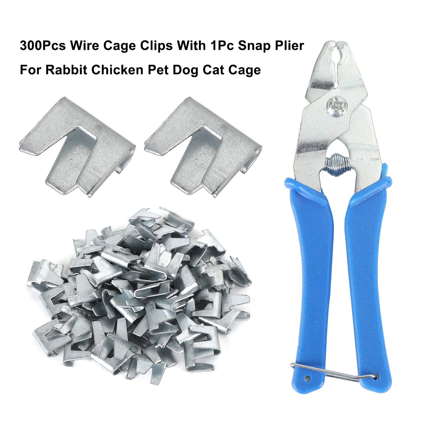 ??300Pcs Wire Cage Clips With 1Pc Snap Plier For Rabbit Chicken Pet Dog Cat Cage