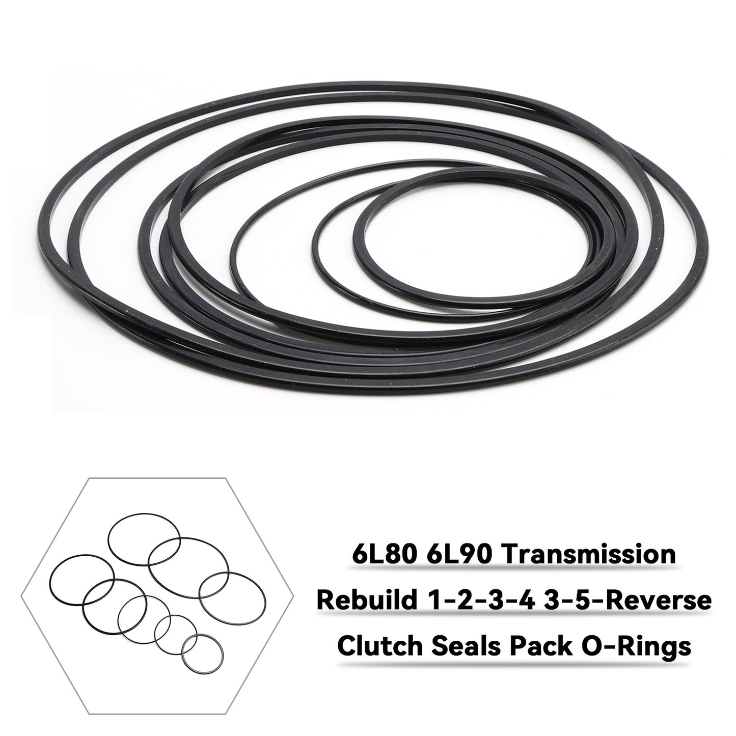 6L80 6L90 Transmission Rebuild 1-2-3-4 3-5-Reverse Clutch Seals Pack O-Rings