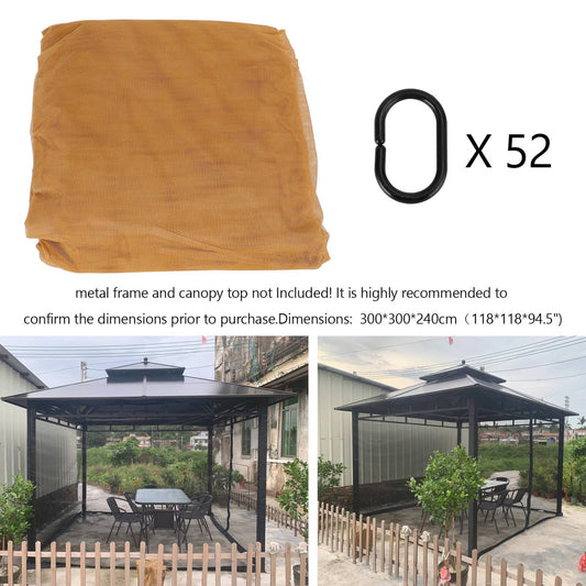 Solid Spare Outdoor Tent Anti-Mosquito Net Four-Corner Garden Courtyard Gazebo Net Cloth