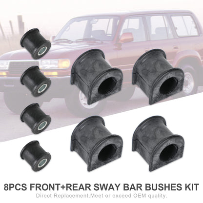 8Pcs Front+Rear Sway Bar Bushes Kit For Toyota Landcruiser 80 Series 1993-97 V1