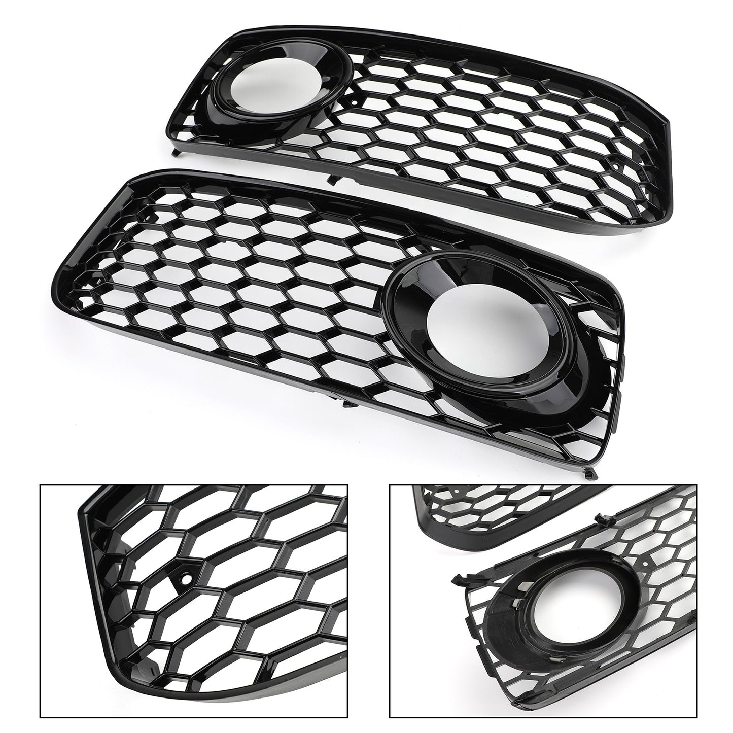 2pcs Fog Light Grill Grille Black Trim For Audi A5 S-Line S5 B8 RS5 2008-2012
