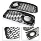 2pcs Fog Light Grill Grille Black Trim For Audi A5 S-Line S5 B8 RS5 2008-2012