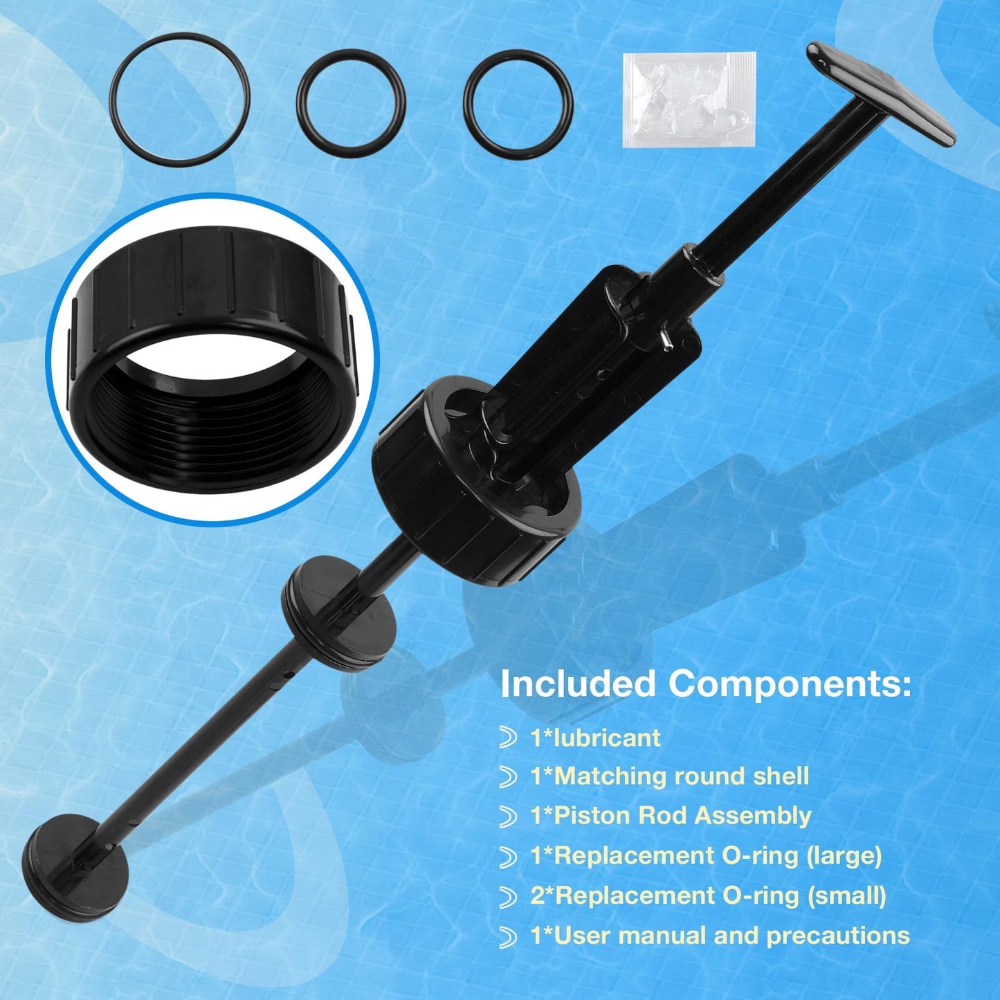 Piston Shaft Assembly Fit Pentair PVC Slide Pool & Spa Multiport Backwash Valve