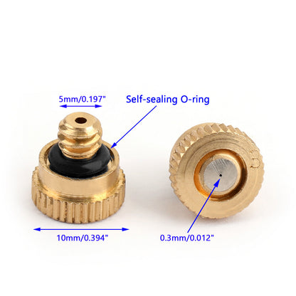 20X Brass Misting Nozzles Water Mister Sprinkle For Cooling System 0.012" 10/24