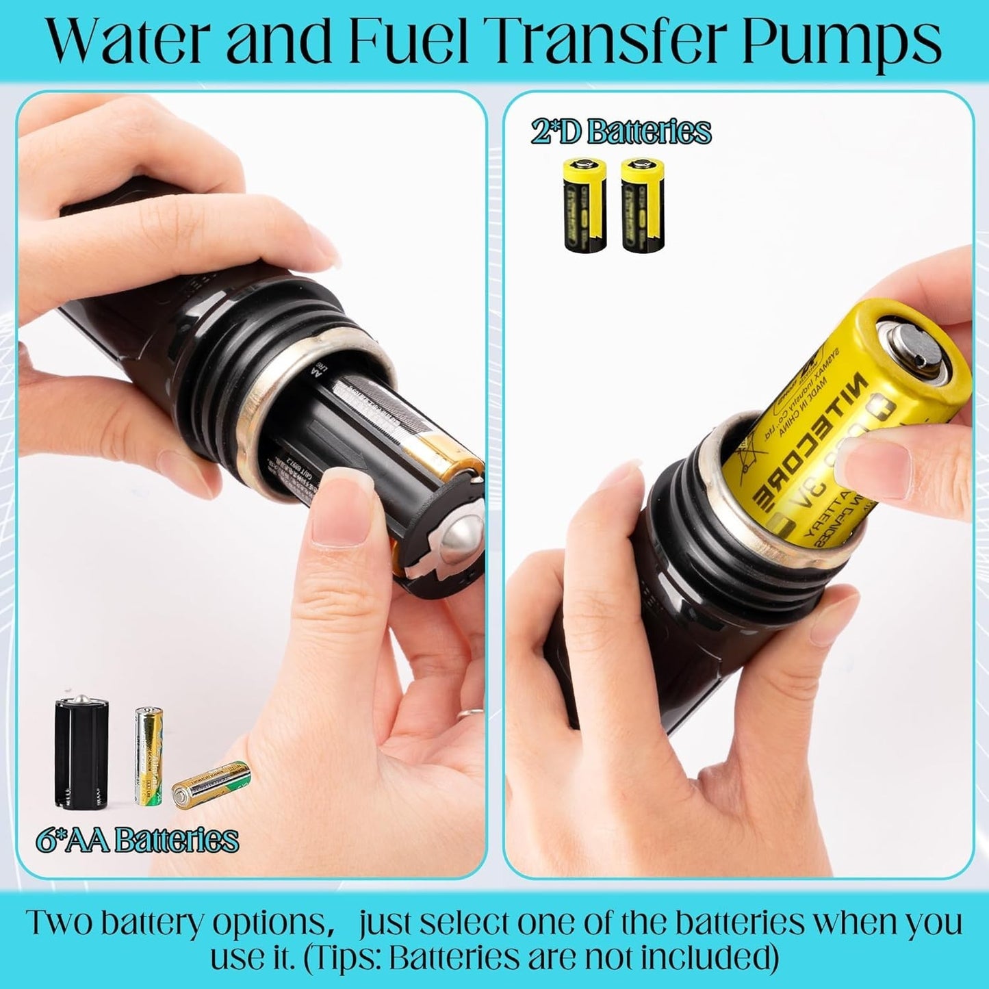 Liquid Transfer Siphon Pump 2.4 GPM Battery Powered For Gasoline Oil Water Fuel