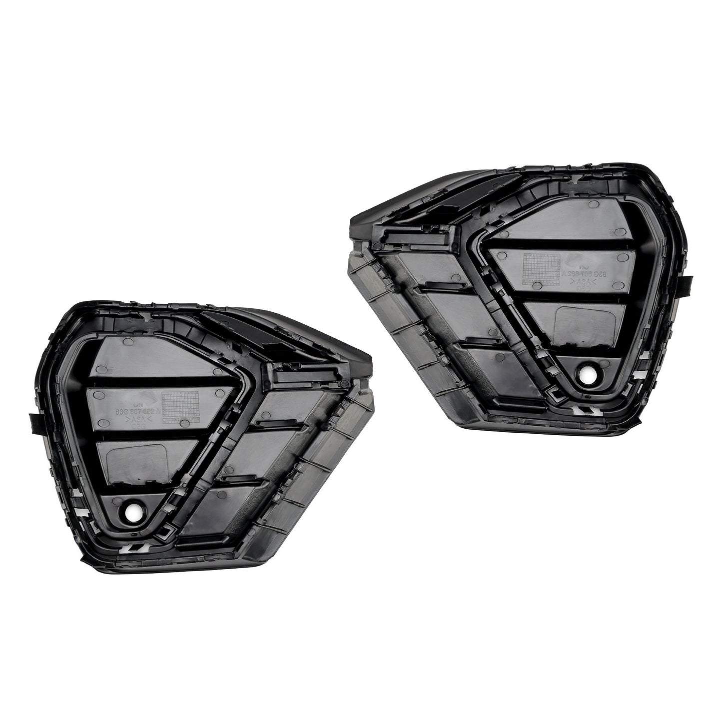 2PCS Gloss Black Front Bumper Grille Cover Fit Audi Q3 S-Line 2019-2022
