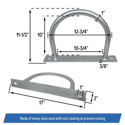 Dock Piling Hoop on Plate - 10" - Hoop Pile Holder - 2" Plate, 3/8" thick (8)