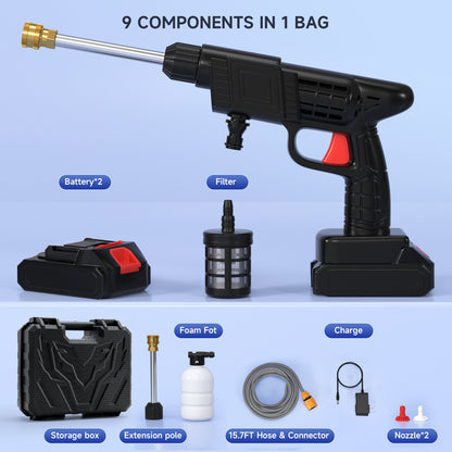 Cordless Portable Electric High Pressure Water Spray Gun Car Washer Cleaner Tool