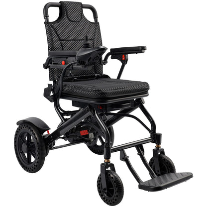 360W Electric Wheelchair Lightweight Folding Wheelchair for Adults Seniors_Black