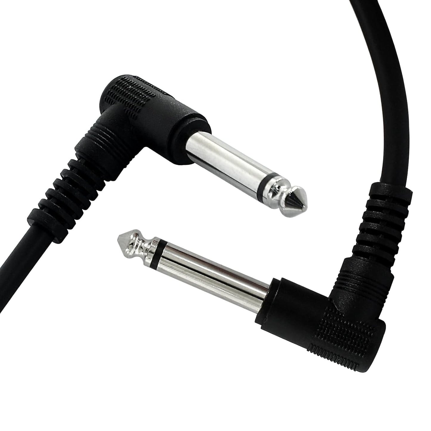 6 Pack Guitar Patch Cables, Premium 6 Inch Right-Angle 1/4" TS Pedal Board Cable