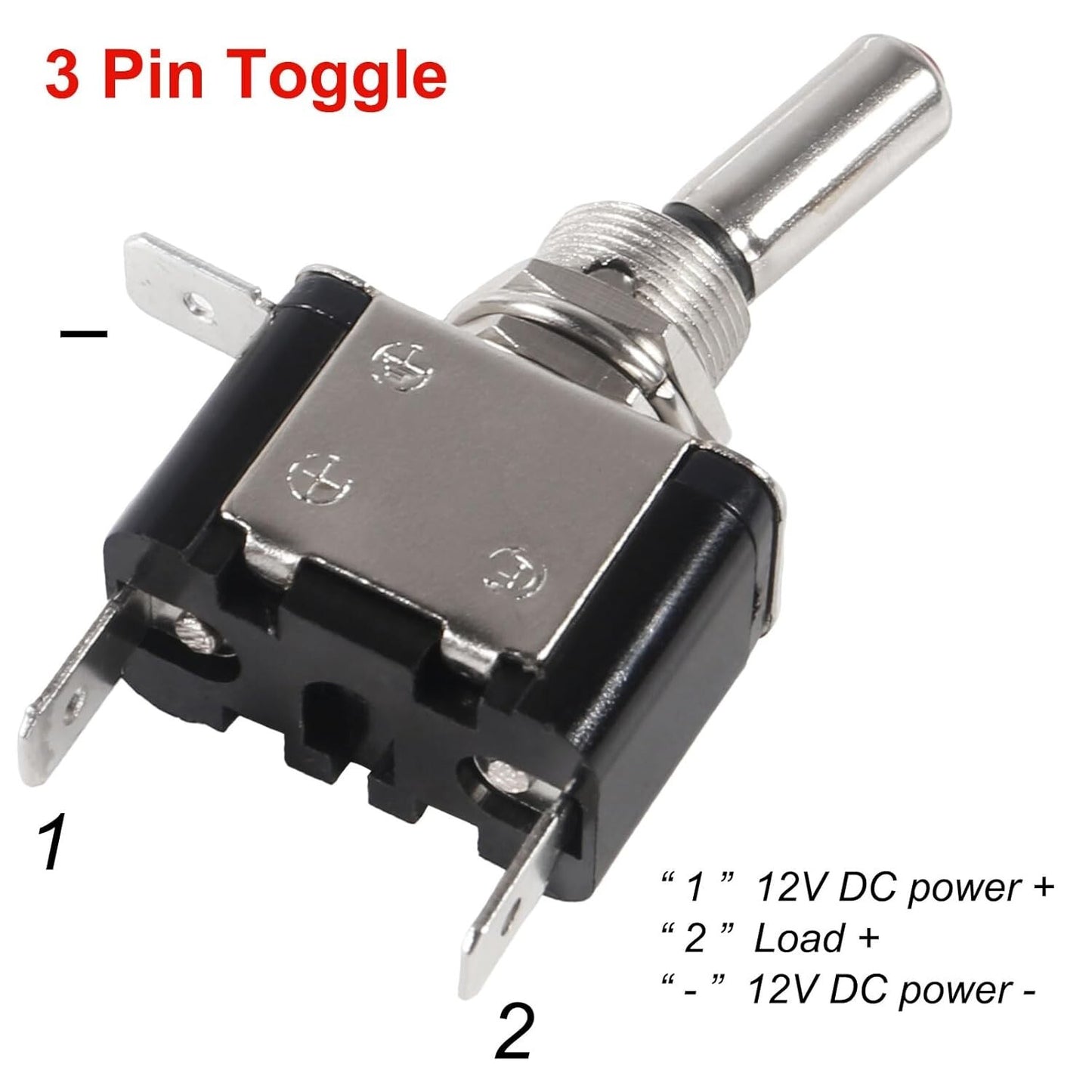 3X Car Rocker Toggle Switch Control ON/OFF 12V 20A Red LED Light Marine Boat ATV