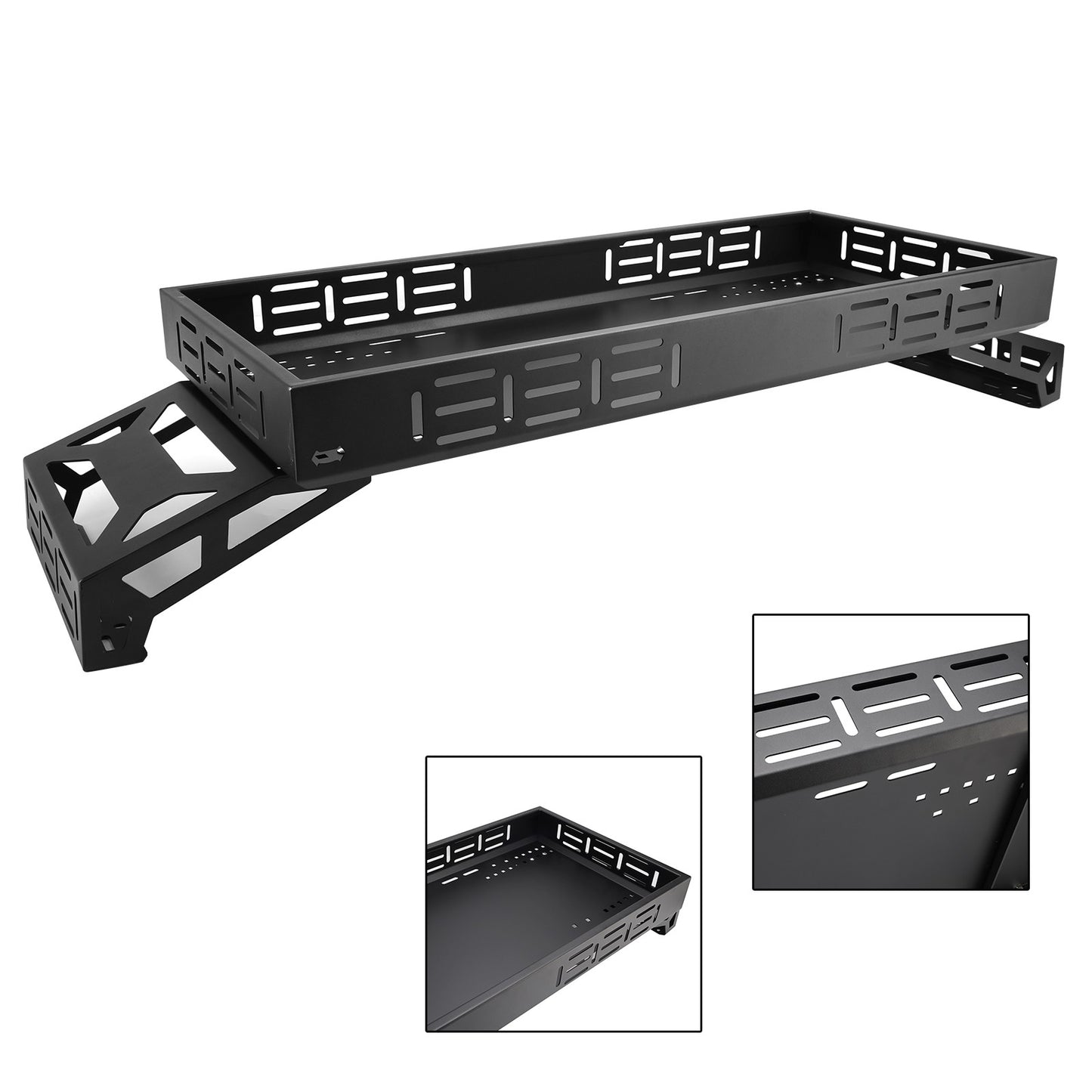 Universal Utv Raised Metal Full-Bed Rack Steel For Polaris Ranger 570 Midsize