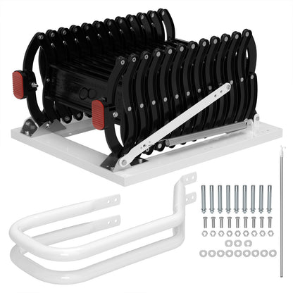 Wall Mounted Folding Ladder Black Loft Attic Stairs Pull down 12 Steps*