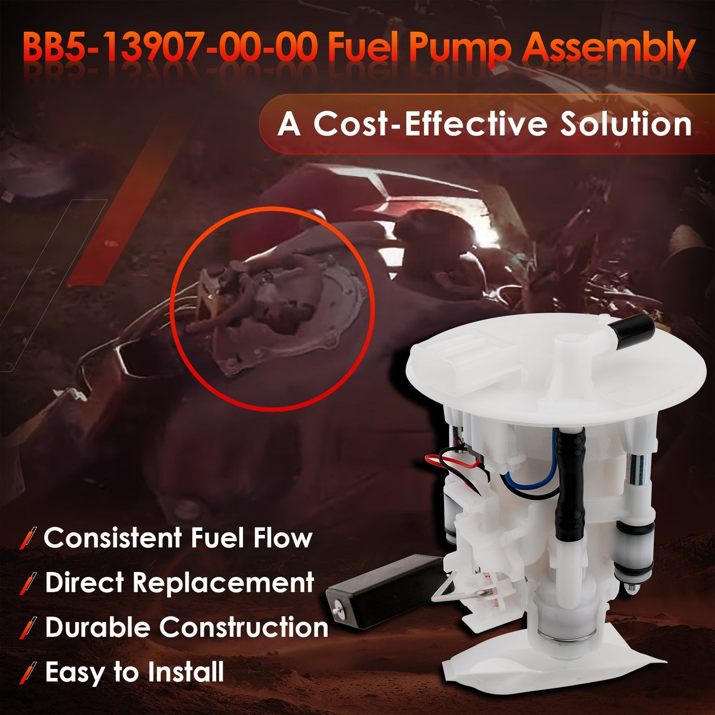BB5-13907-00 Fuel Pump Assembly Fit 2018-2023 Yamaha Kodiak 450 YFM450K ATV