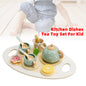 15Pcs Western Kitchen Wooden Tea Sets Play Kitchen Dishes/Tea Toy Set For Kid