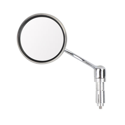 Chrome Round Rearview Mirrors Bar End Mirror for Motorcycle Chopper Cafe Racer