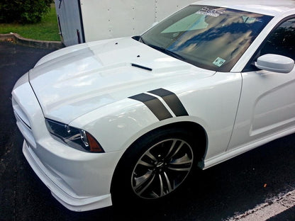 3" Dual Fender Stripe Hash Mark Stripe Decal Graphic Kit For Dodge Charger