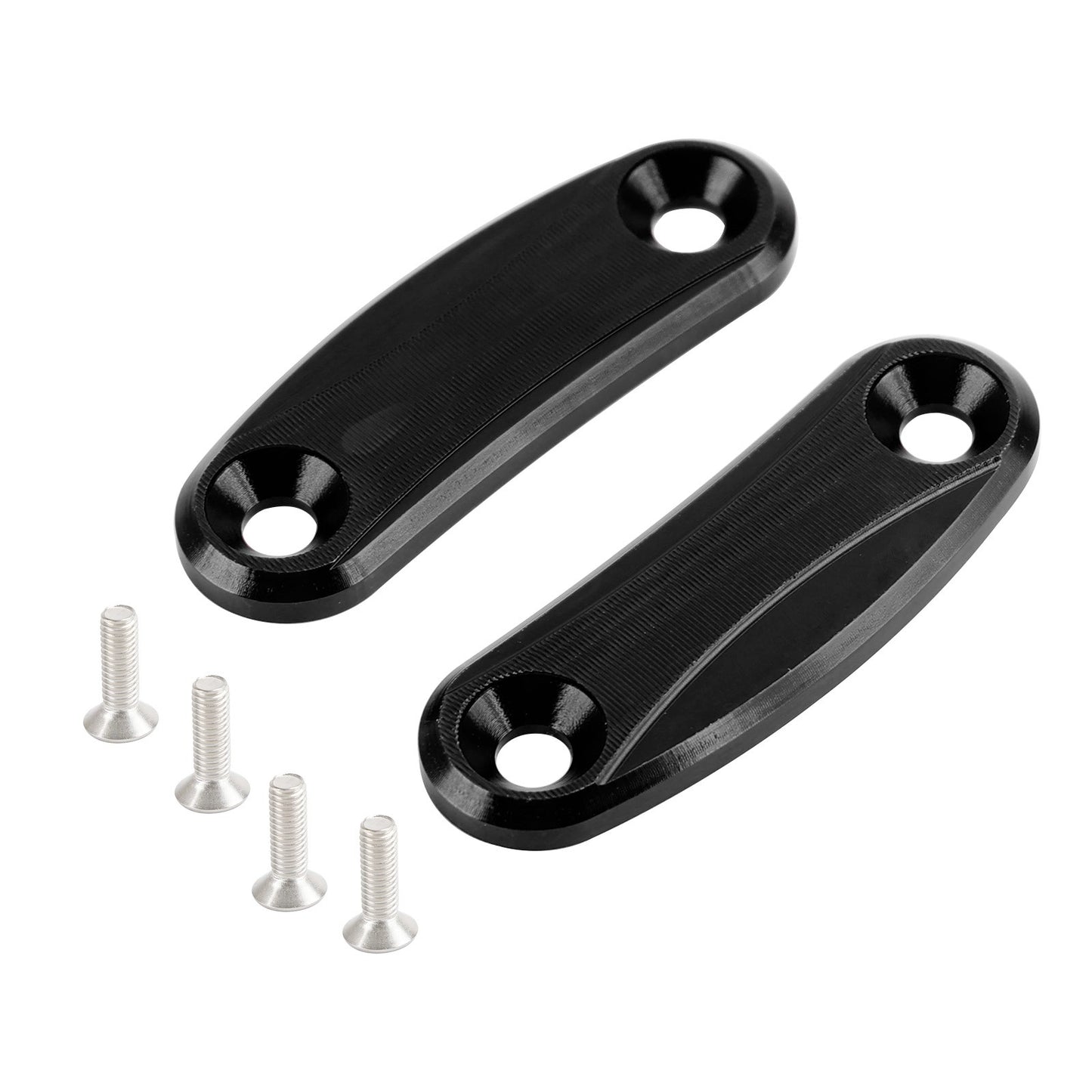 ALUMINUM REAR VIEW MIRROR HOLE CAPS BLACK FOR KAWASAKI ZX10R ZX-10R 2011 > 2015
